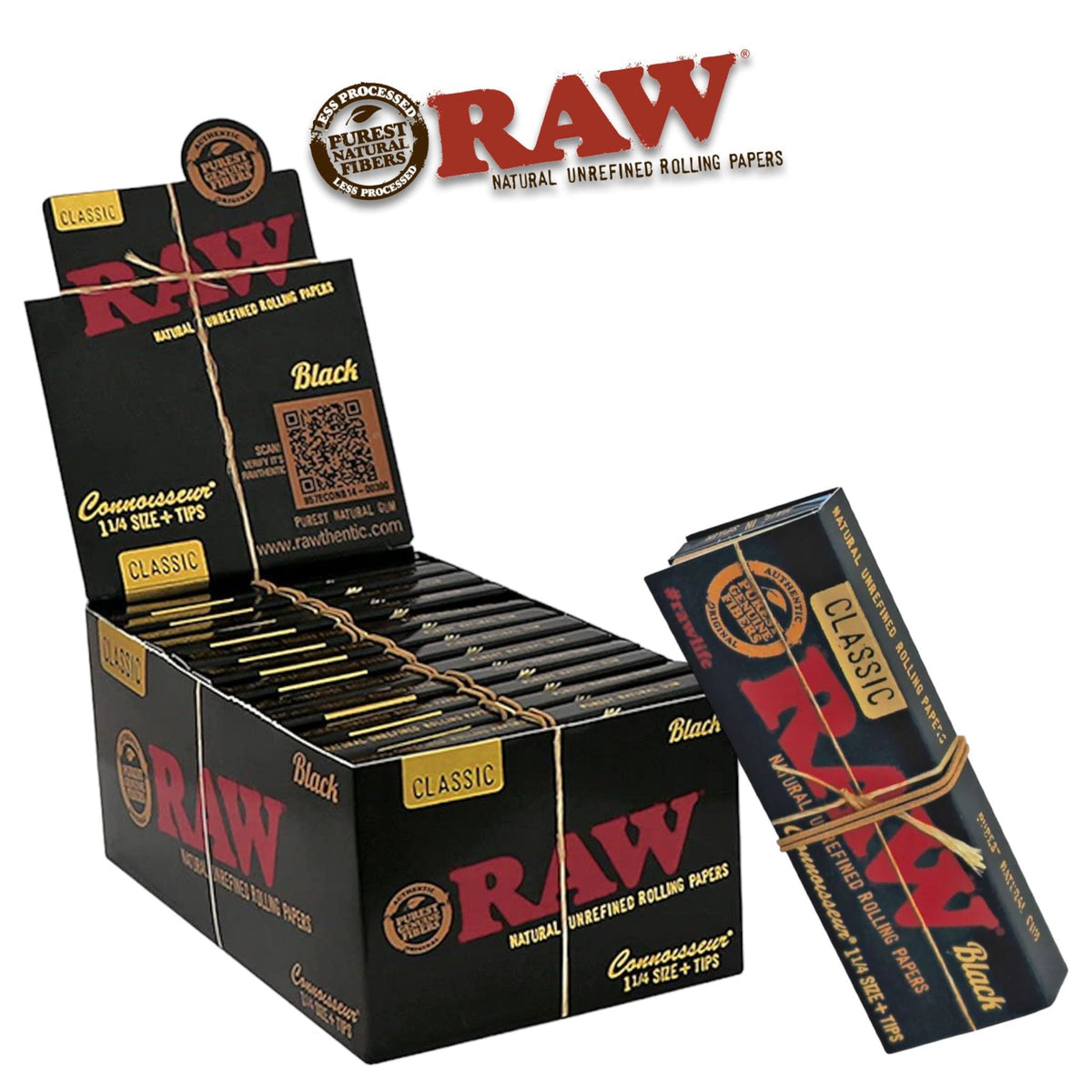Papel de Fumar RAW Black Connoisseur 1¼ + Filtros