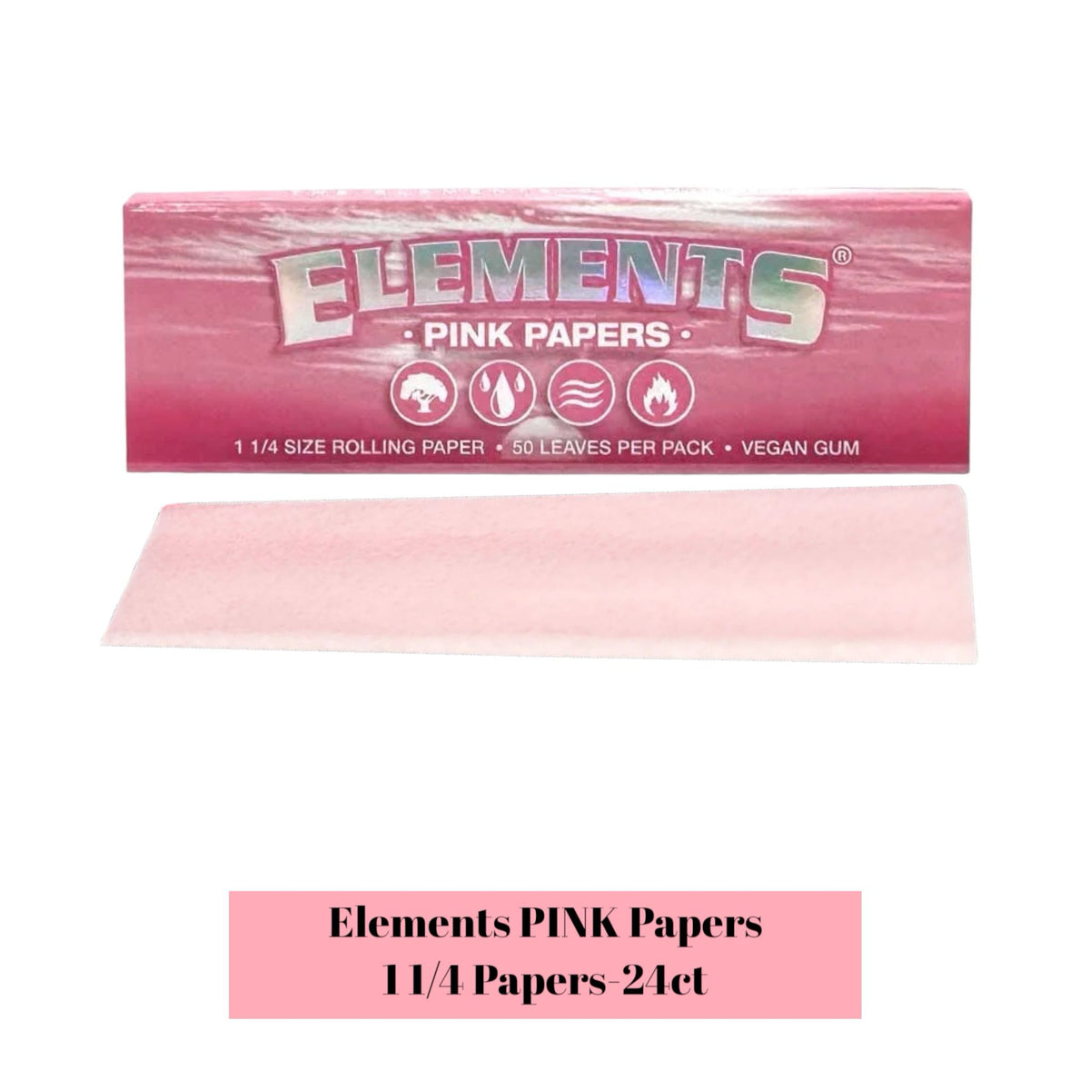 Papel de Fumar Elements Pink 1¼